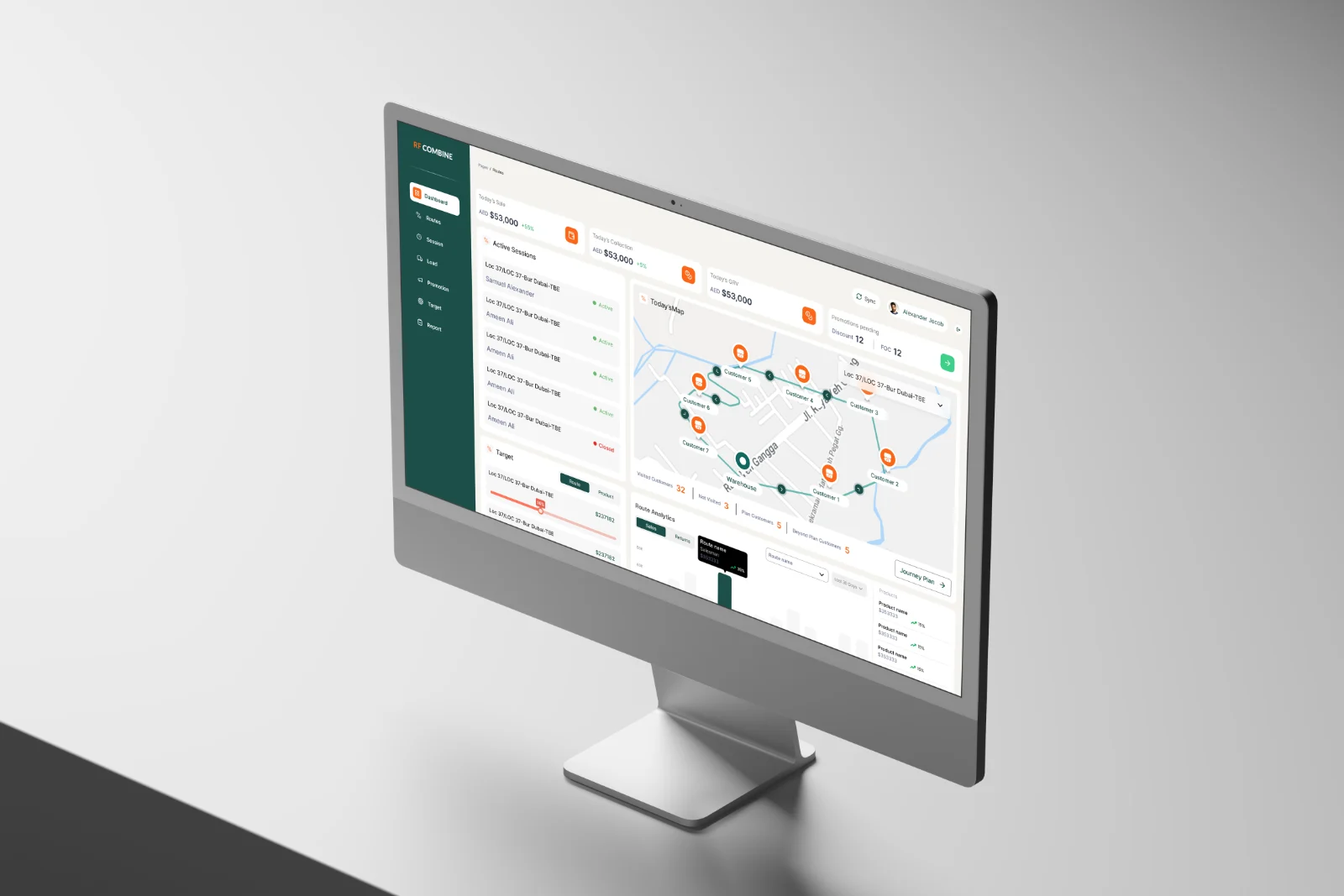 RF Combine supervisor web portal dashboard