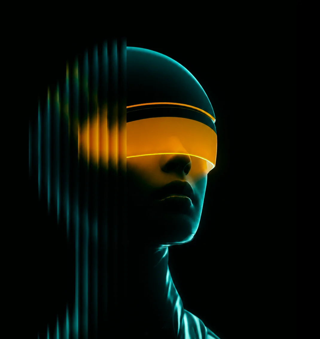 AI visor portrait