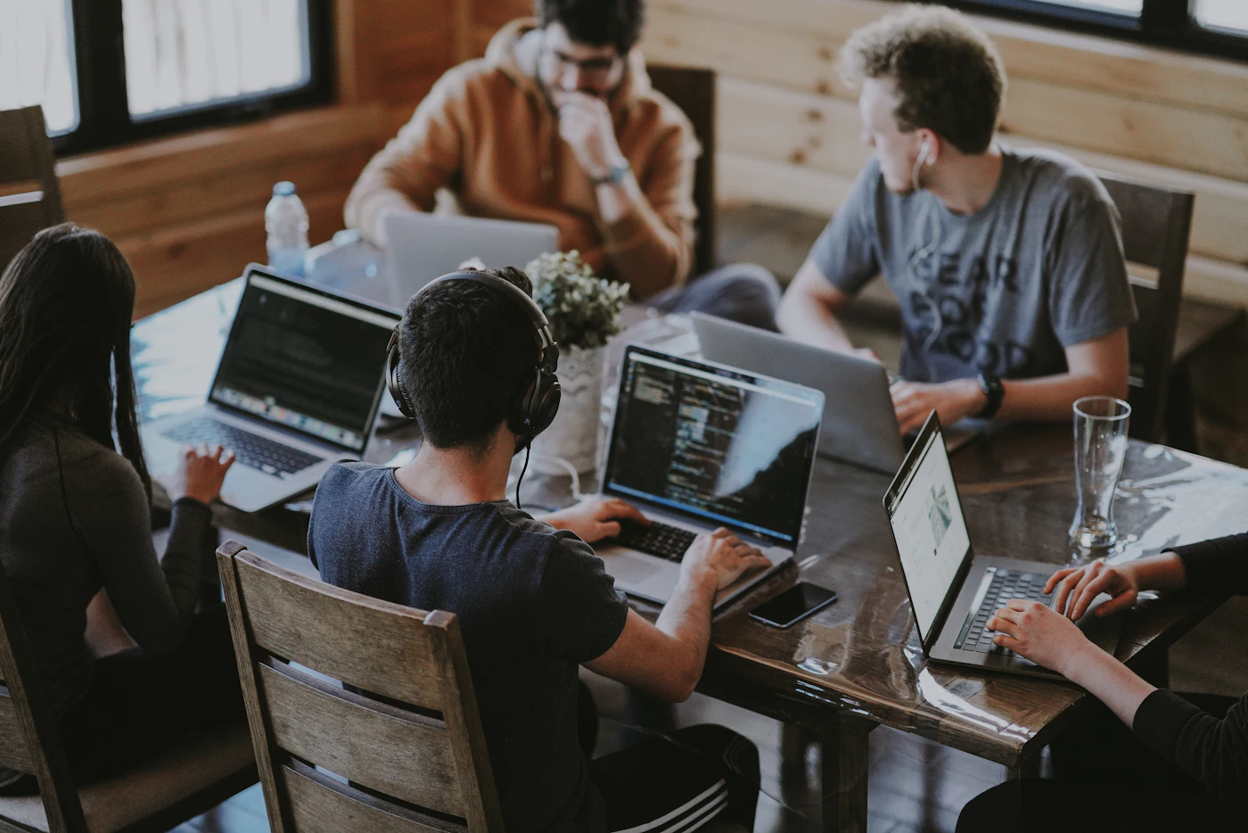 Team working together in an office