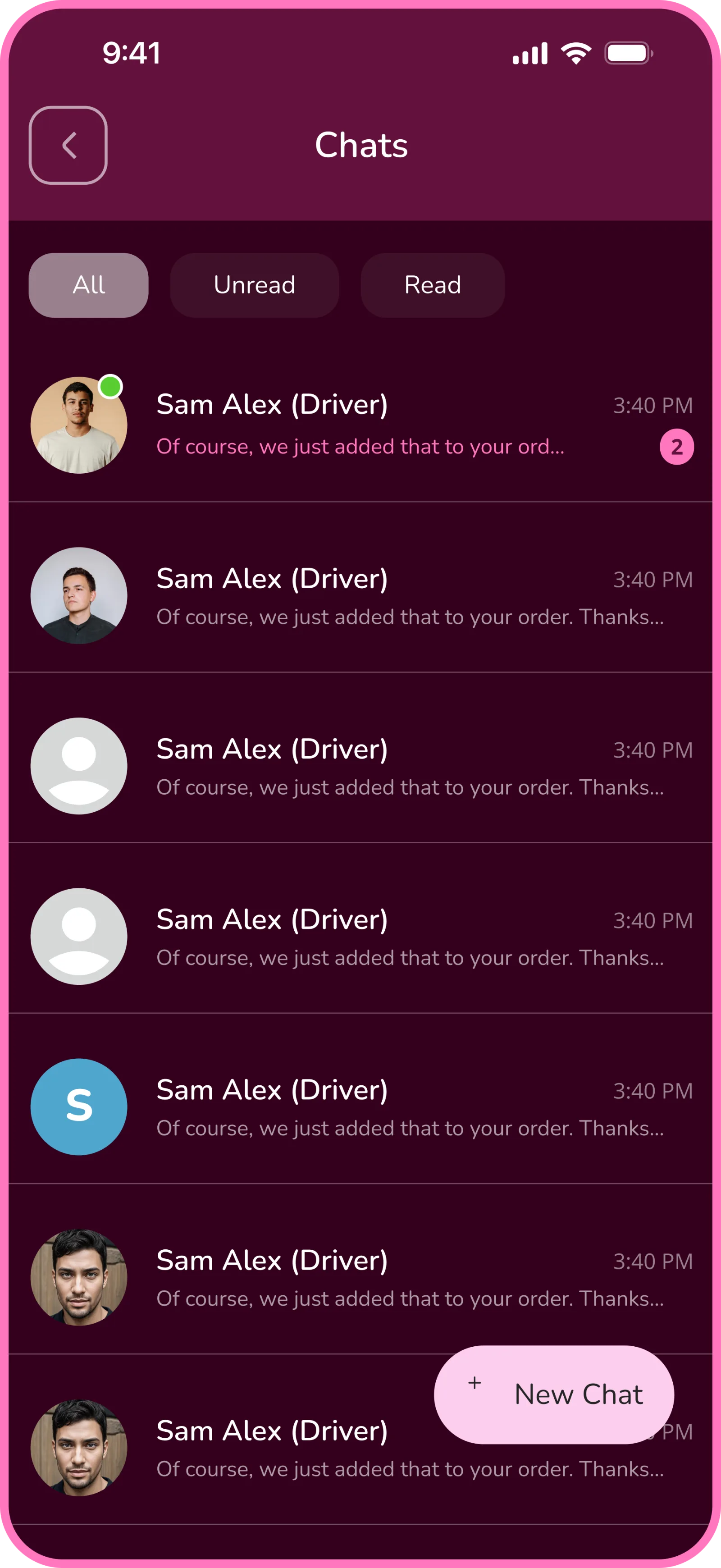 Driver chats