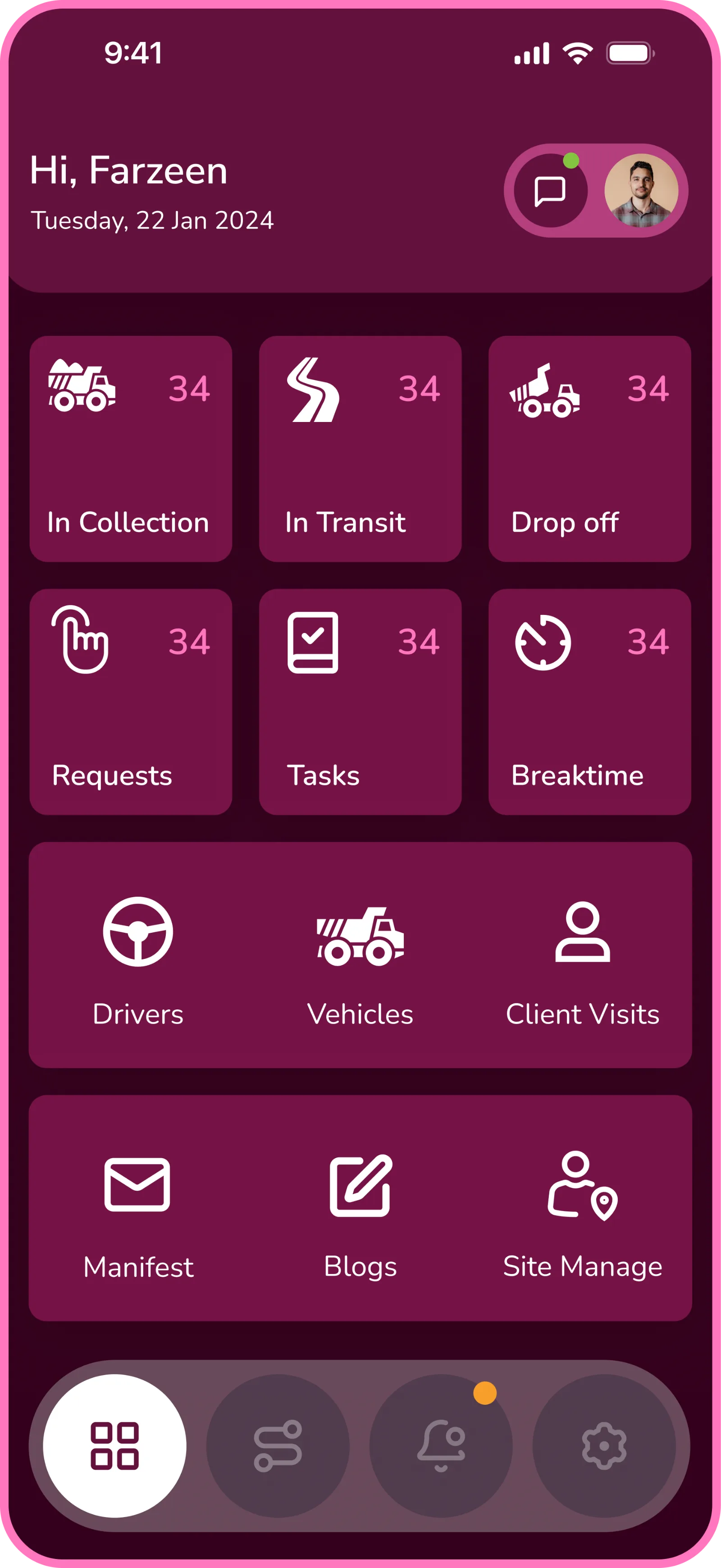Supervisor app home